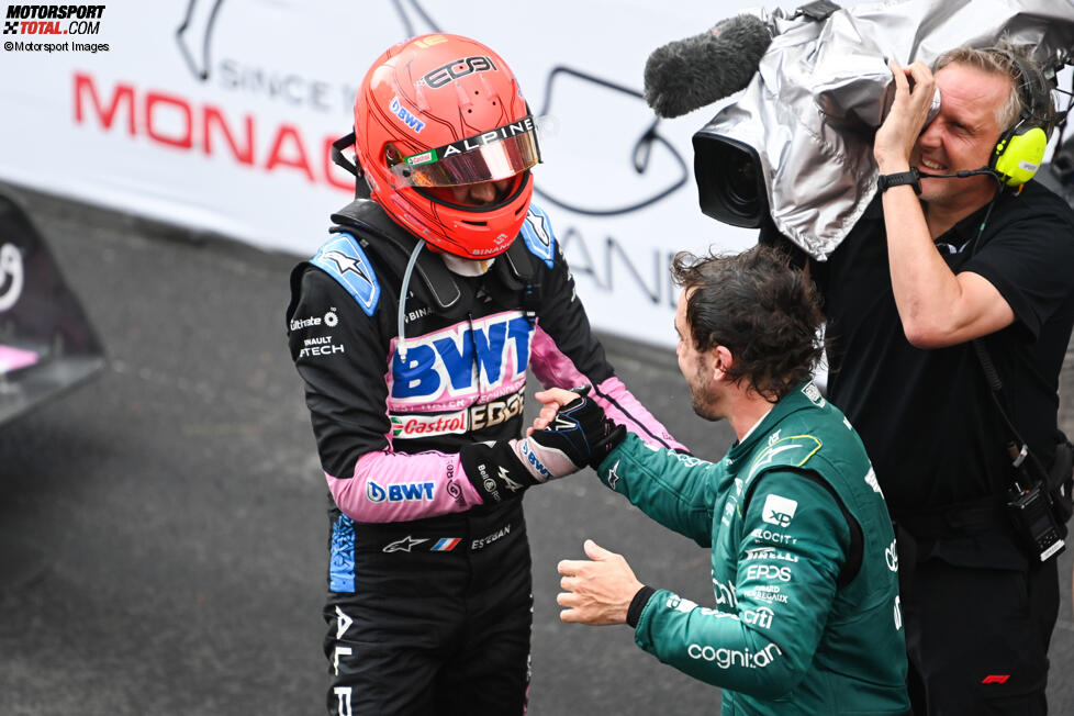 Esteban Ocon (Alpine) und Fernando Alonso (Aston Martin) 