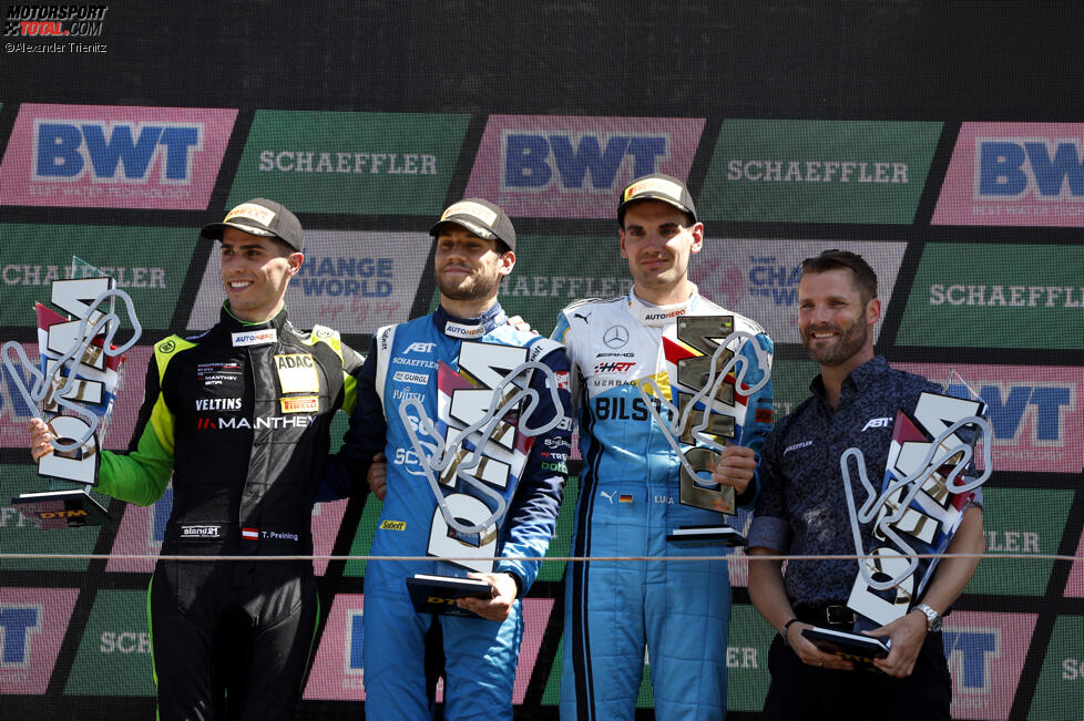 Ricardo Feller (Abt-Sportsline-Audi), Thomas Preining (Manthey-EMA-Porsche), Luca Stolz (HRT-Mercedes) und Martin Tomczyk 