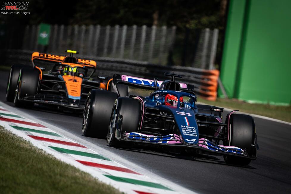 Esteban Ocon (Alpine) und Lando Norris (McLaren) 