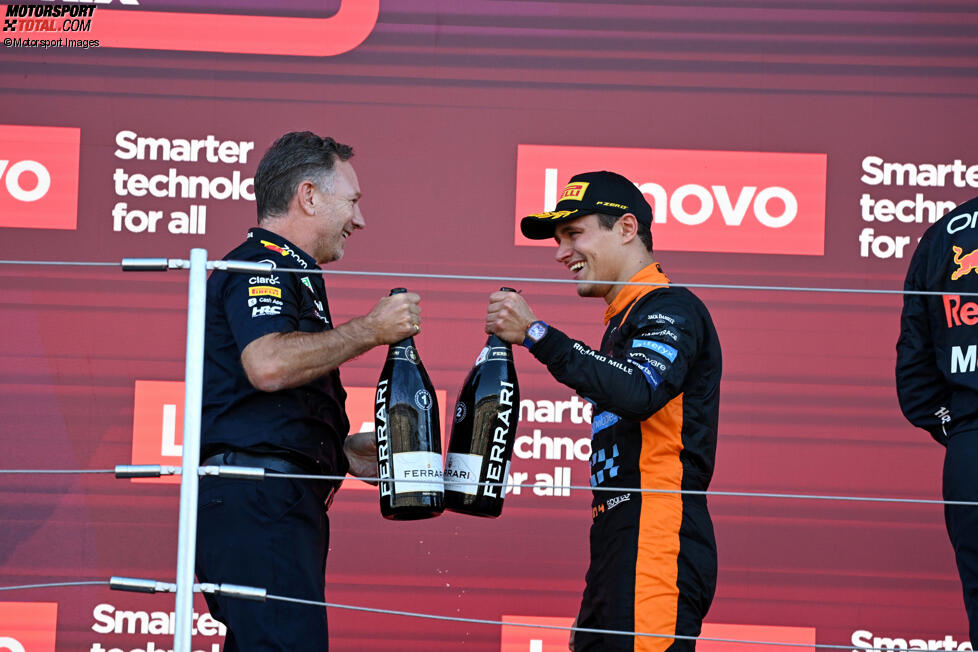 Christian Horner und Lando Norris (McLaren) 