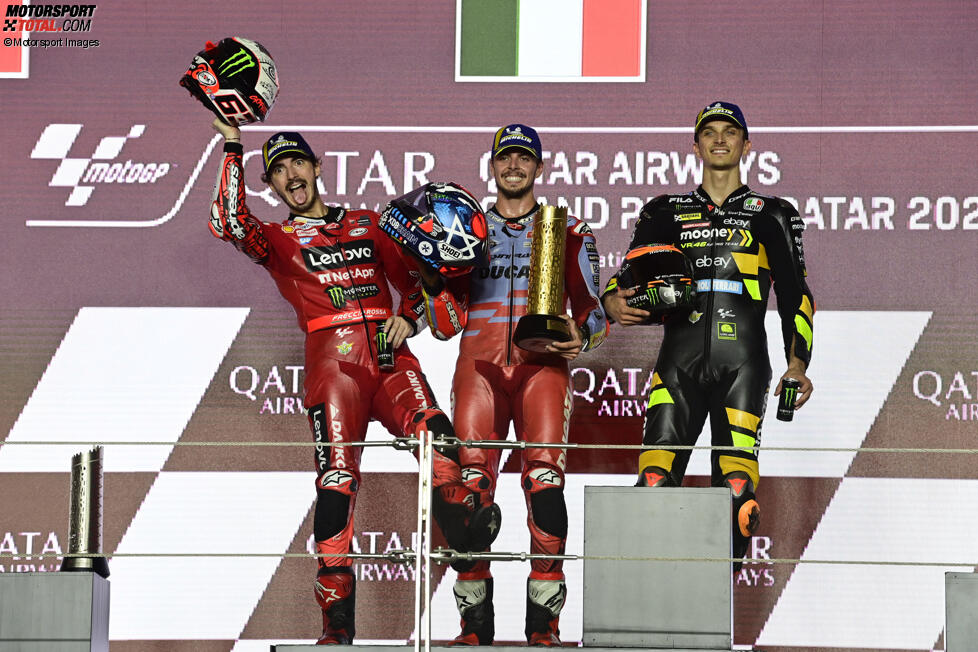 Francesco Bagnaia (Ducati), Fabio Di Giannantonio (Gresini) und Luca Marini (VR46) 
