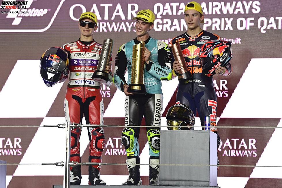 Jaume Masia (Leopard) und David Alonso (Aspar) und Deniz Öncü (Ajo)