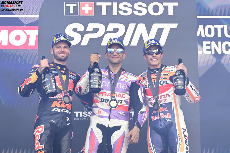 Brad Binder (KTM), Jorge Martin (Pramac) und Marc Marquez (Honda) 