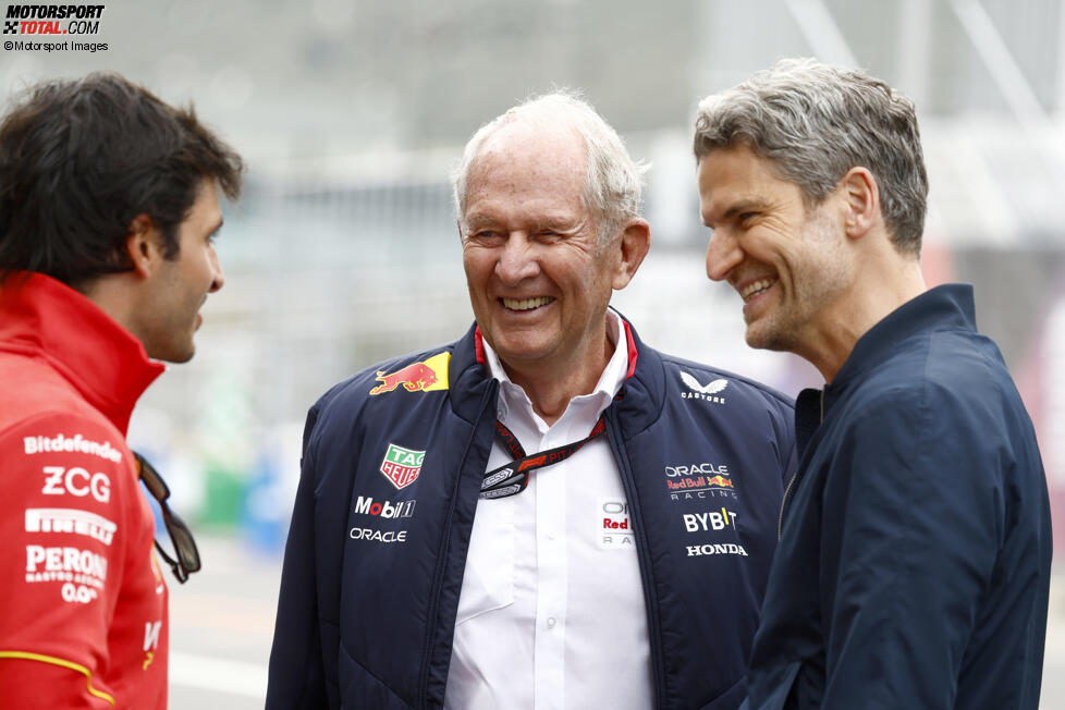 Carlos Sainz (Ferrari) und Helmut Marko (Red Bull)  