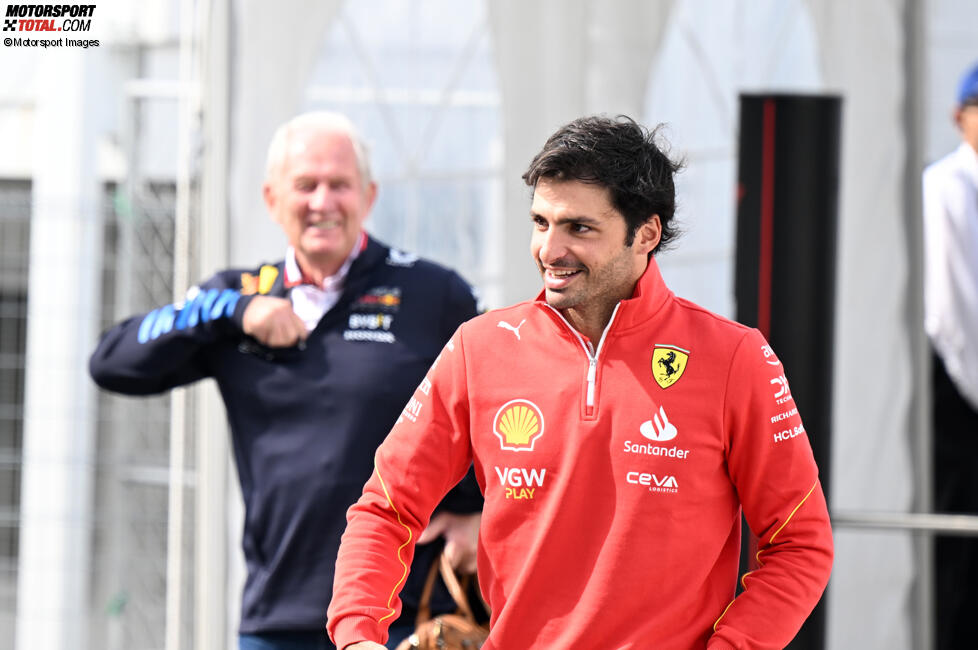 Helmut Marko und Carlos Sainz (Ferrari) 