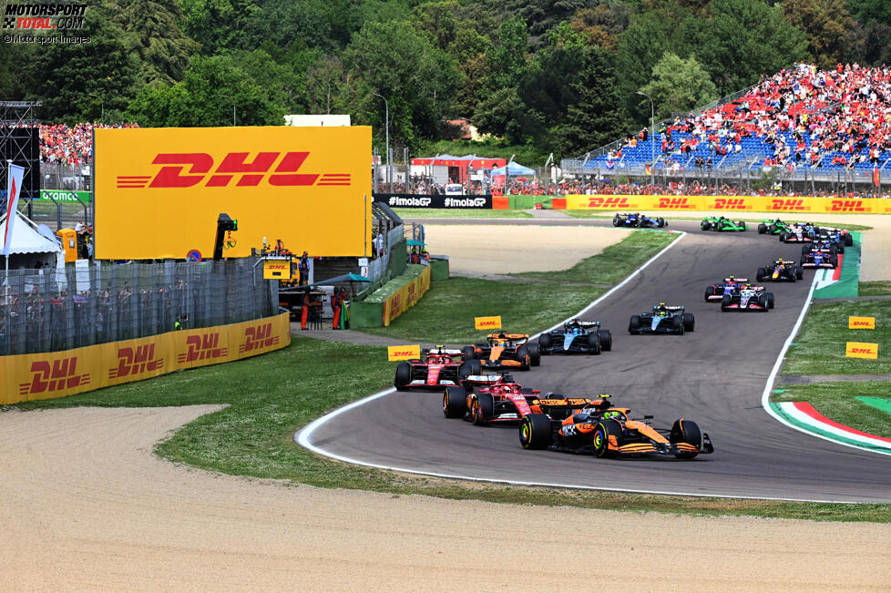 Lando Norris (McLaren), Charles Leclerc (Ferrari) und Carlos Sainz (Ferrari) 