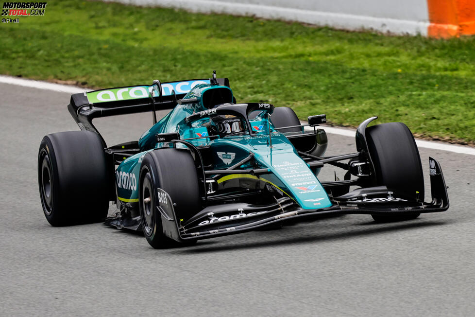 Felipe Drugovich (Aston Martin) testet die neuen Formel-1-Reifen für 2026