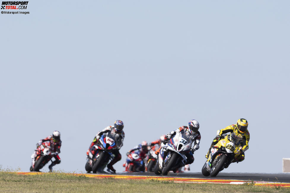 Andrea Iannone, Garrett Gerloff, Toprak Razgatlioglu und Alvaro Bautista 