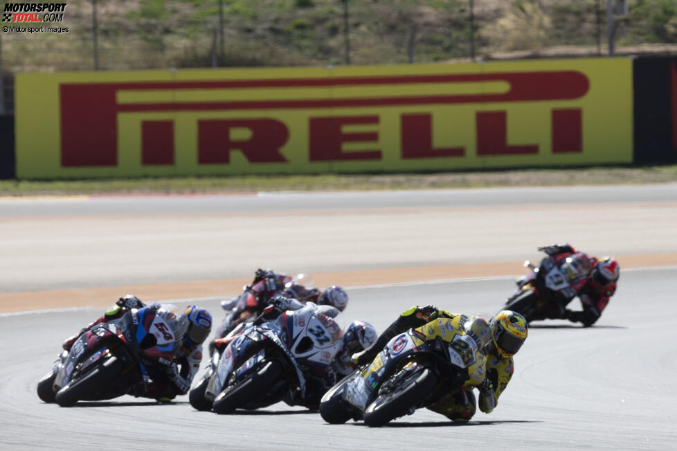 Andrea Iannone, Garrett Gerloff, Toprak Razgatlioglu und Alvaro Bautista 