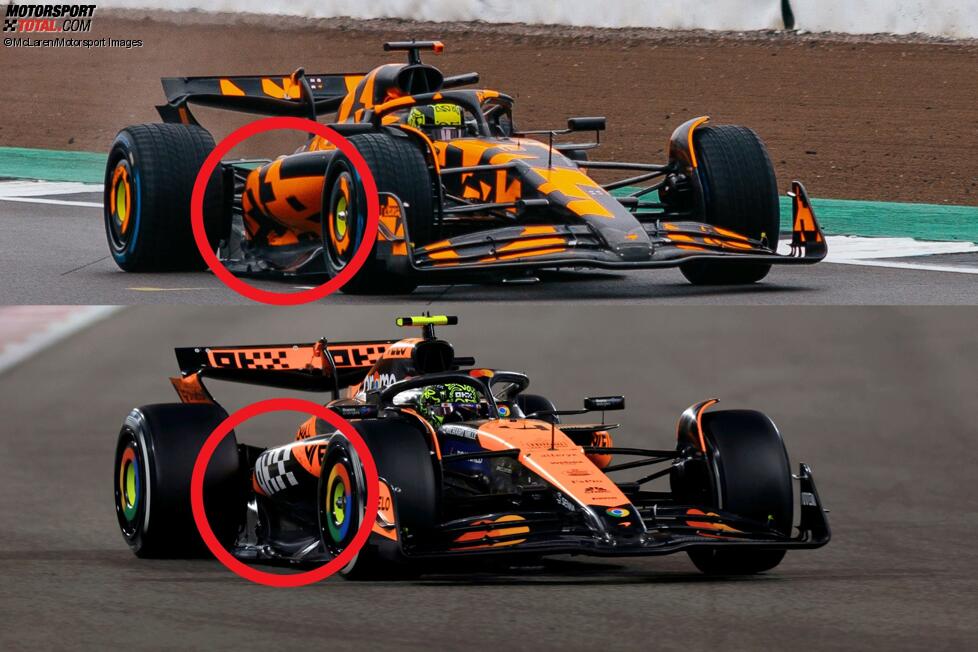 McLaren MCL39 (oben) und MCL38 (unten) im Vergleich