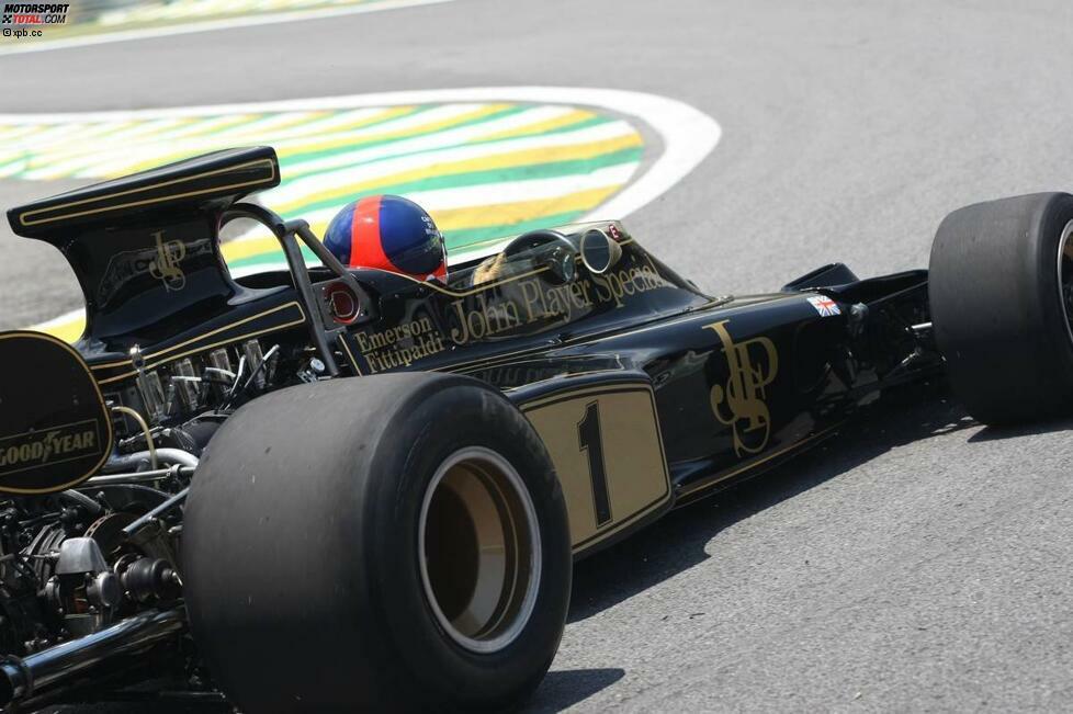 Fittipaldis Highlight des Wochenendes wiederum war die Ausfahrt in seinem Weltmeister-Lotus von 1972.