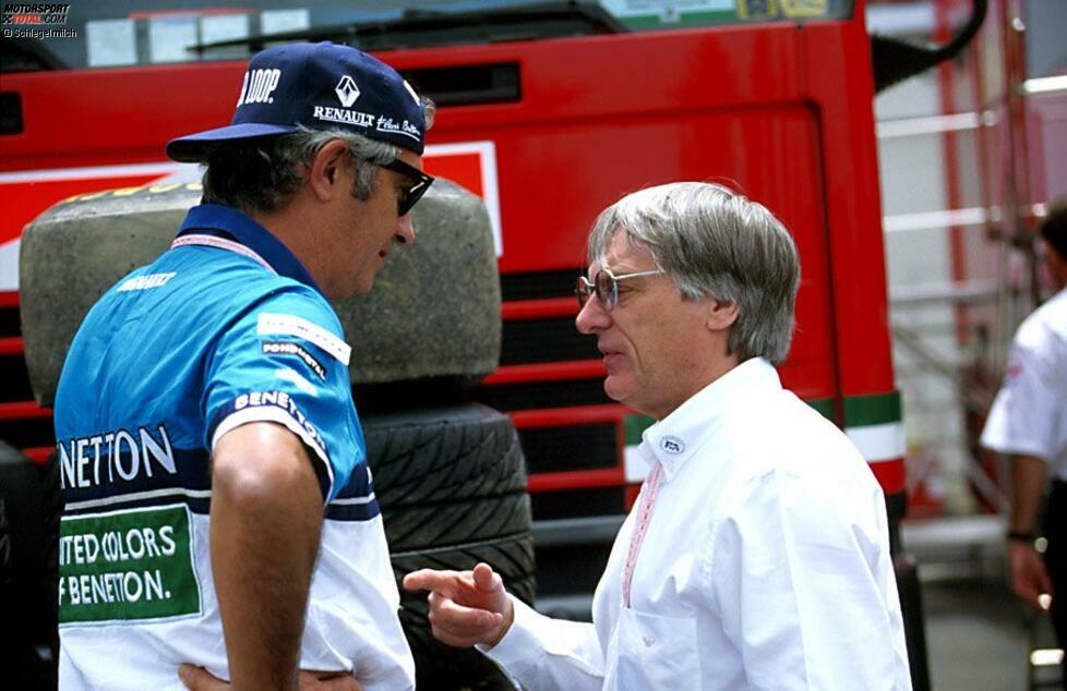 Flavio Briatore (links), erst Benetton-Erfolgsteamchef, dann in Frührente und schließlich mit Renault wieder zurück in der Formel 1, gilt als möglicher Nachfolger des Grand-Prix-Zampanos. Die beiden besitzen auch Anteile am Londoner Fußballklub Queens Park Rangers.