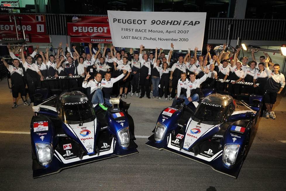 Vier erfolgreiche Jahre: Der Peugeot 908 HDi FAP gilt als einer der schnellsten Prototypen der vergangenen Jahrzehnte. Von 2007 bis 2010 fuhren die Löwen bei 28 Einsätzen insgesamt 19 Siege heraus.