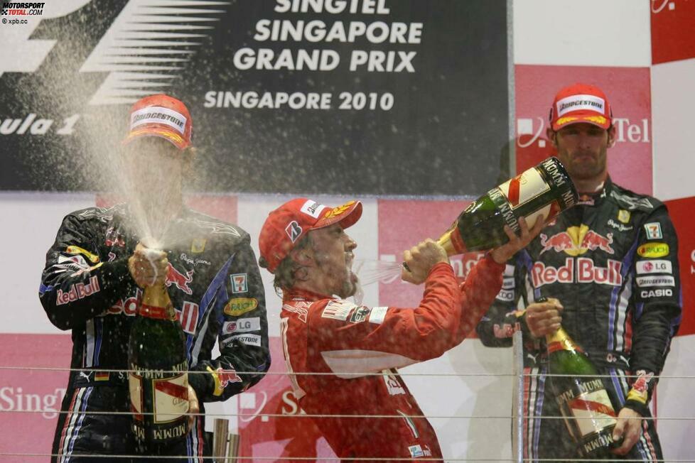 Fernando Alonso gewann den Grand Prix von Singapur vor den beiden Red Bulls, feierte damit seinen ersten 