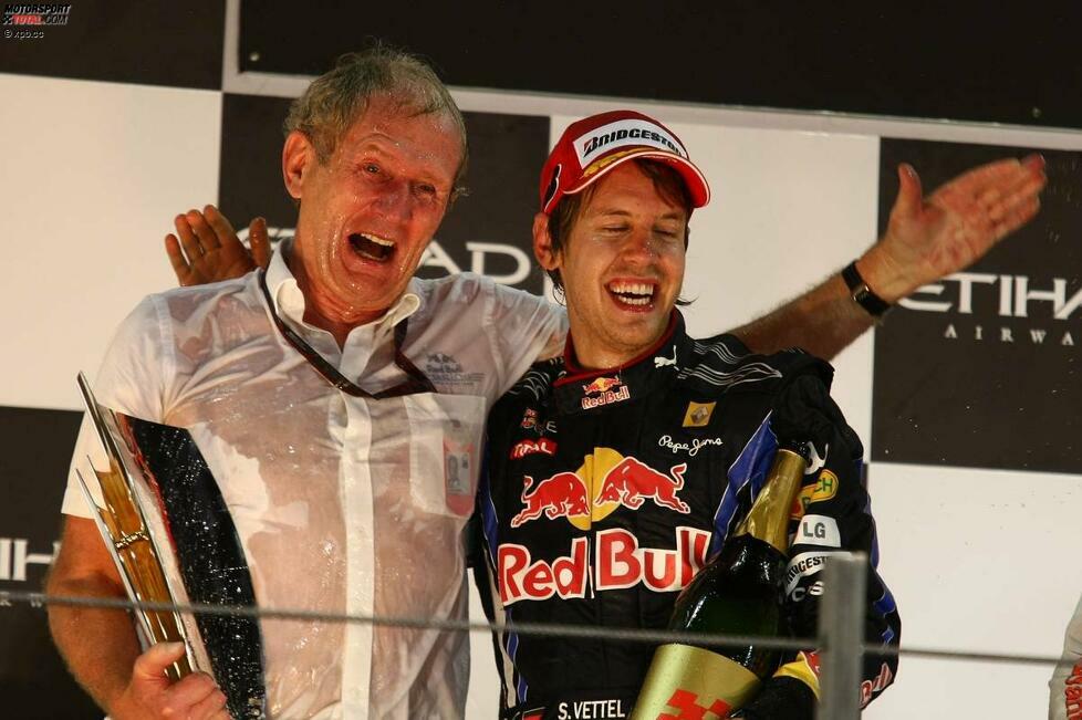 Mit Vettel auf dem Podium: Sein Mentor Helmut Marko. Der Österreicher meinte anschließend: 