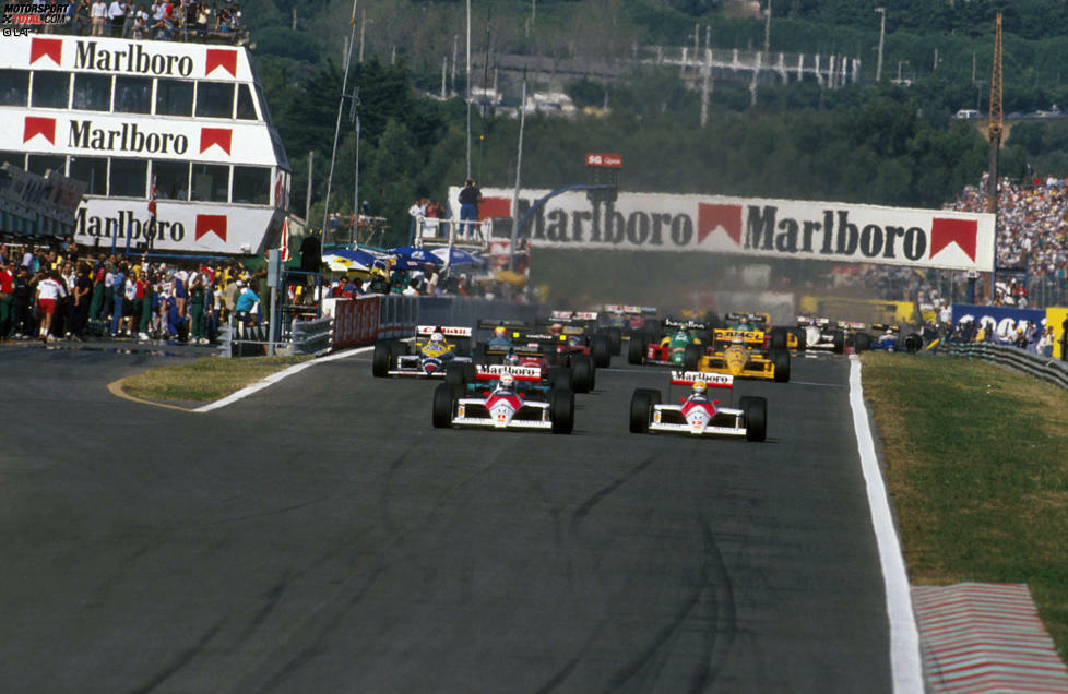 Der Stallkrieg eskalierte erst 1988 in Estoril, als Prost von Senna gegen die Mauer gedrückt wird. 