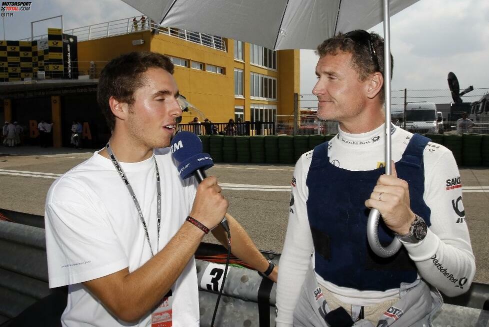 Nachwuchstalent Daniel Juncadella auf den Spuren von Formel-1-TV-Reporter David Coulthard.