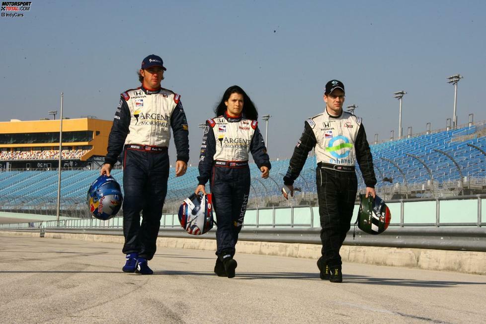 Saisonbeginn 2006: Rahal/Letterman Racing mit Buddy Rice, Danica Patrick und dem kurz nach diesem Foto tödlich verunglückten Paul Dana.