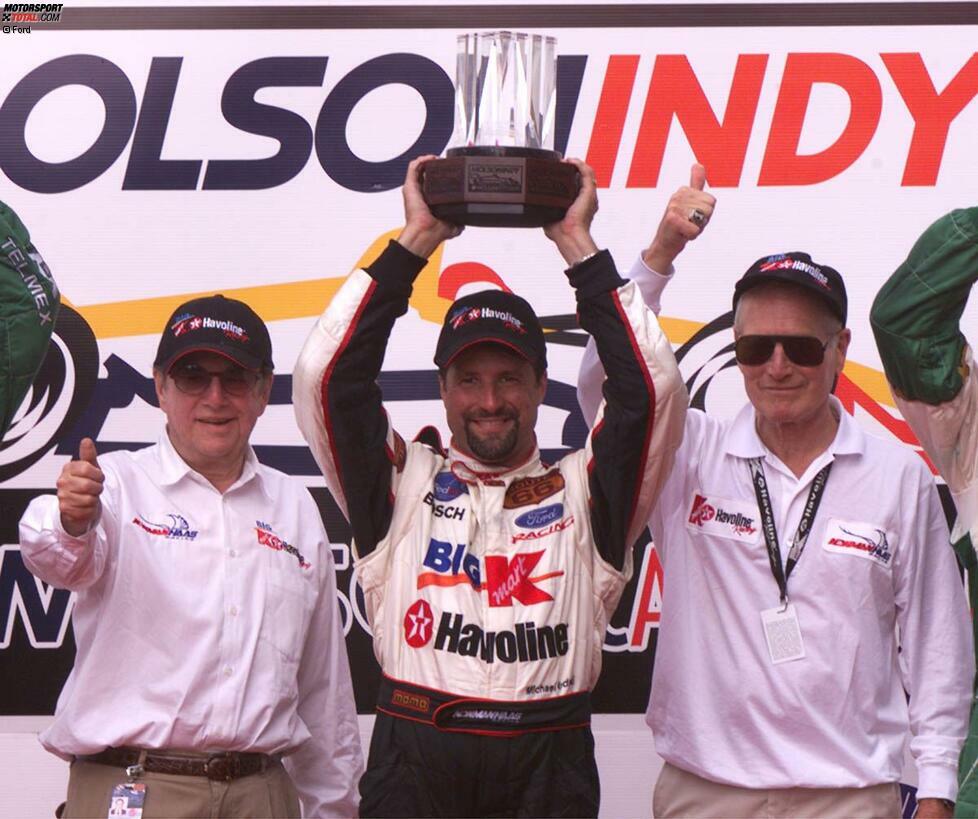 2000: Carl Haas, Michael Andretti und Paul Newman feiern einen weiteren Toronto-Sieg