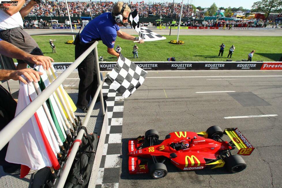 2008: Justin Wilson gewinnt in Detroit das letzte IndyCar-Rennen für Newman/Haas
