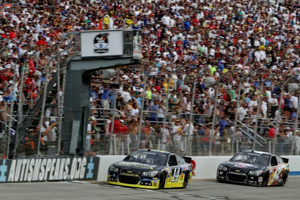 2013 stagniert es weiter: Stewart glückt nur ein Saisonsieg in Dover, als er Juan Pablo Montoya im Finale abfängt.