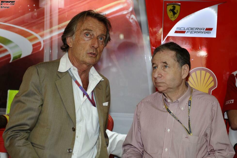 Ein paar bekannte Gesichter verirren sich dann aber doch jedes Jahr an die spanische Mittelmeer-Küste: Ferrari-Chef Luca di Montezemolo und FIA-Präsident Jean Todt in der Ferrari-Box, ...