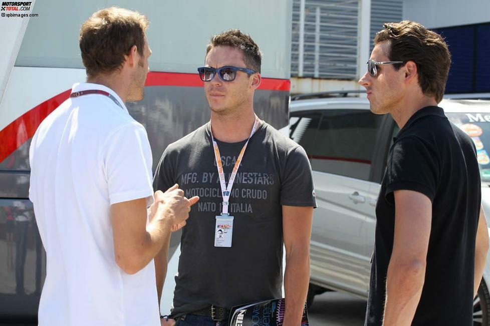 ... der frischgebackene Le-Mans-Sieger Andre Lotterer, hier im Gespräch mit Alexander Wurz und Adrian Sutil, ...