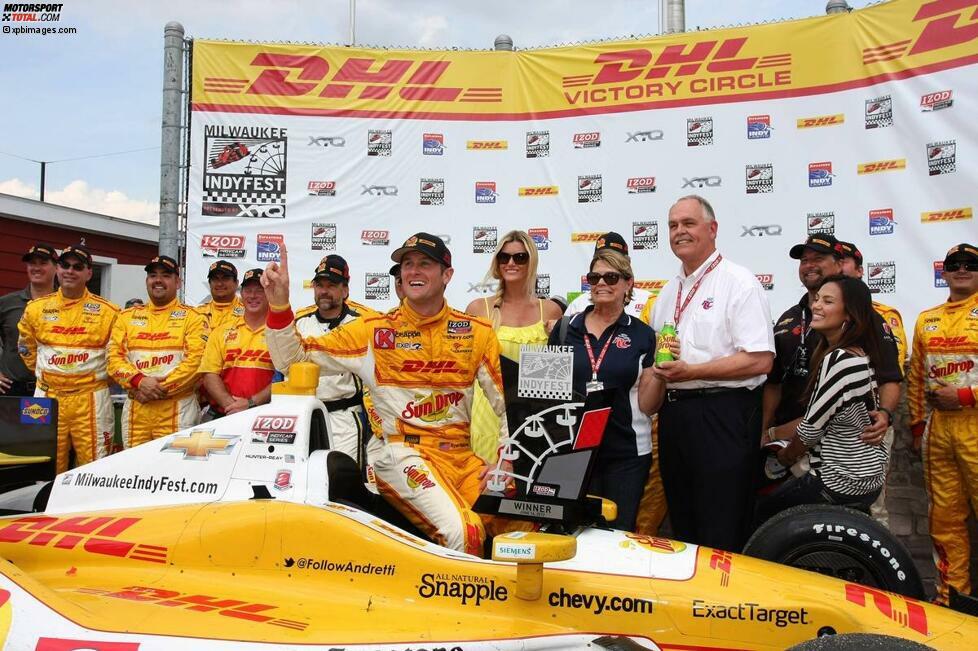 Im Sommer 2012 bekommt Ryan Hunter-Reay einen Lauf: Nacheinander drei Siege in Milwaukee ...