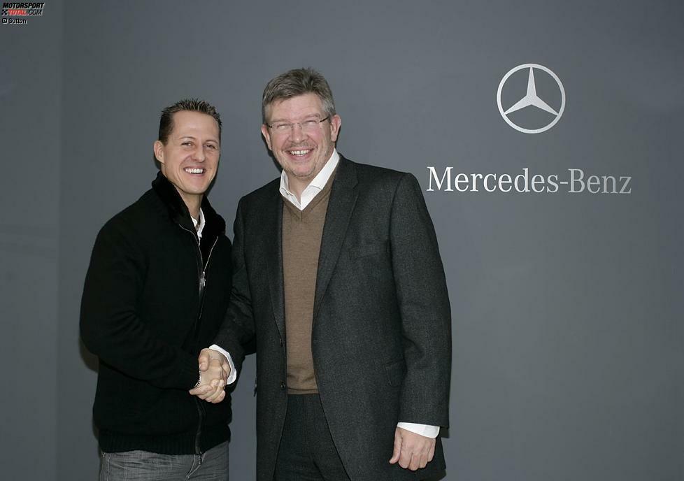Das bisher letzte Kapitel des Silberpfeil-Teams bricht an: Nach nur einem Jahr in Eigenregie verkauft Brawn an Mercedes und holt seinen alten Kumpel Michael Schumacher zurück in die Formel 1. Doch das deutsche Silberpfeil-Nationalteam muss bis Schanghai 2012 (Nico Rosberg) auf den ersten Sieg warten.