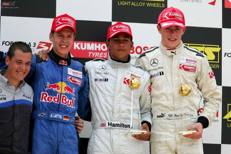 Goldene Generation in der Formel-3-Euroserie: Vettel beendet die Saison 2005 als Fünfter, Lewis Hamilton wird Meister, Paul di Resta Zehnter. Am Norisring stehen sie gemeinsam auf dem Podium. Adrian Sutil scheidet in jenem Rennen aus, wird aber Vizechampion. 2006 gewinnt di Resta di Euroserie vor Vettel.