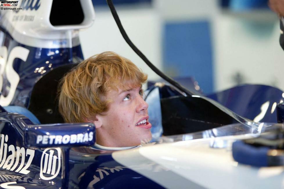 Am 27. September 2005 sitzt Sebastian Vettel in Jerez erstmals in einem Formel-1-Wagen, ermöglicht durch Williams-Motorenpartner BMW.