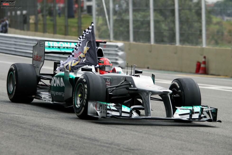 Letzter Halt Interlagos: Nach 307 Rennen, 91 Siegen und sieben Weltmeistertiteln tritt Michael Schumacher von der Formel-1-Bühne ab.