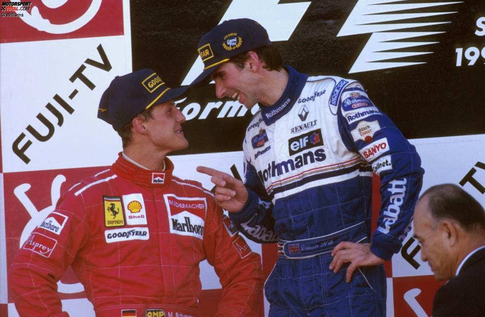 Erst 1996, im ersten Aufbaujahr bei Ferrari, hatte er gegen Hill mit dem technisch überlegenen Williams das Nachsehen.