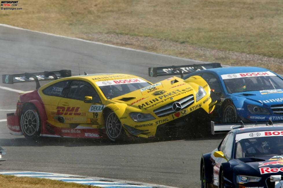 Große Klappe: David Coulthard bescherte seinem Mercedes in Oschersleben eine Belüftung der besonderen Art.