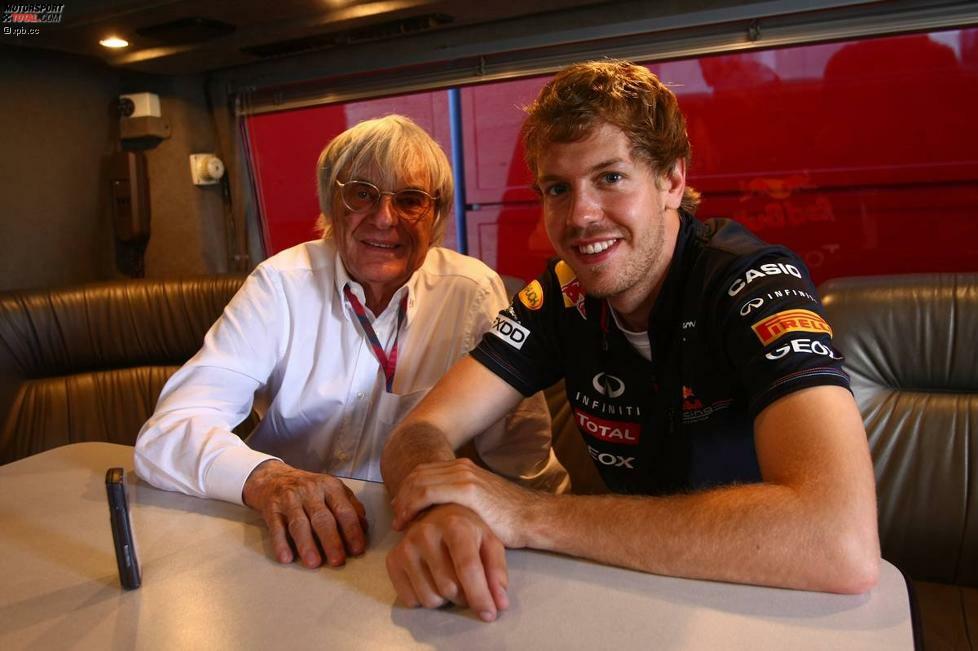 Bernie Ecclestone, Backgammon-Spielpartner und großer Vettel-Fan. 