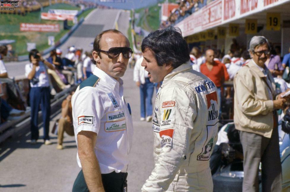 Der Australier Alan Jones (rechts) wurde von vielen unterschätzt, aber nicht von Frank Williams - und bedankte sich für das Vertrauen mit dem WM-Titel 1980. Hier beim Grand Prix von Österreich 1980 in Spielberg.