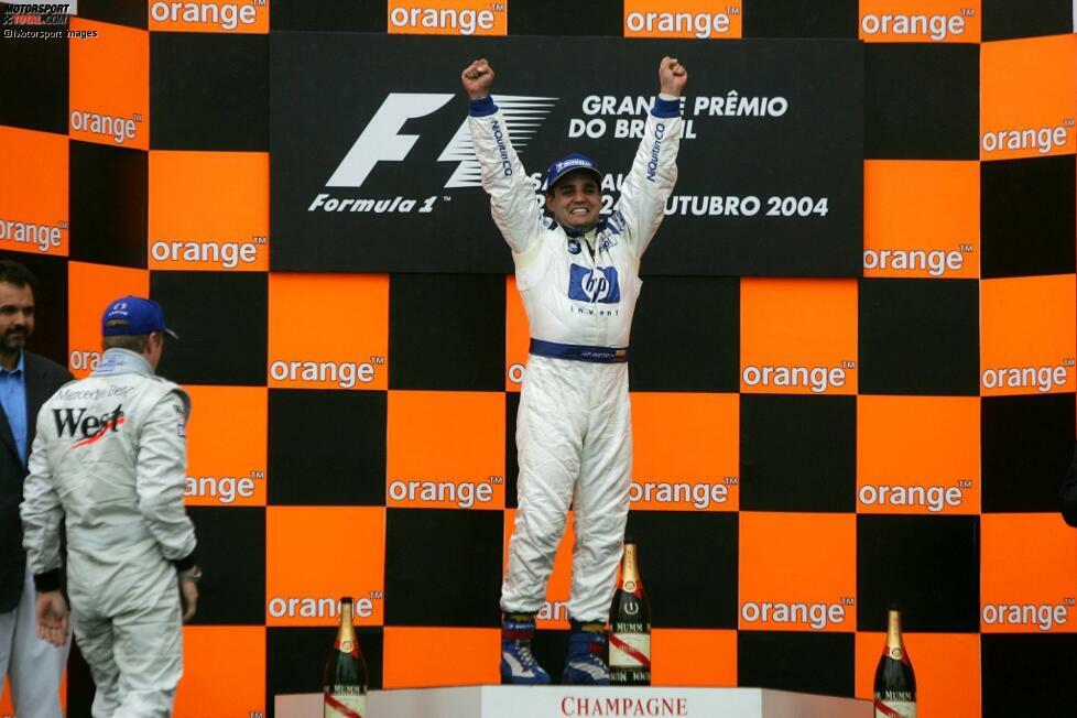 Für mehr als sieben Jahre der letzte Sieg: Juan Pablo Montoya beim Grand Prix von Brasilien 2004 in Sao Paulo.