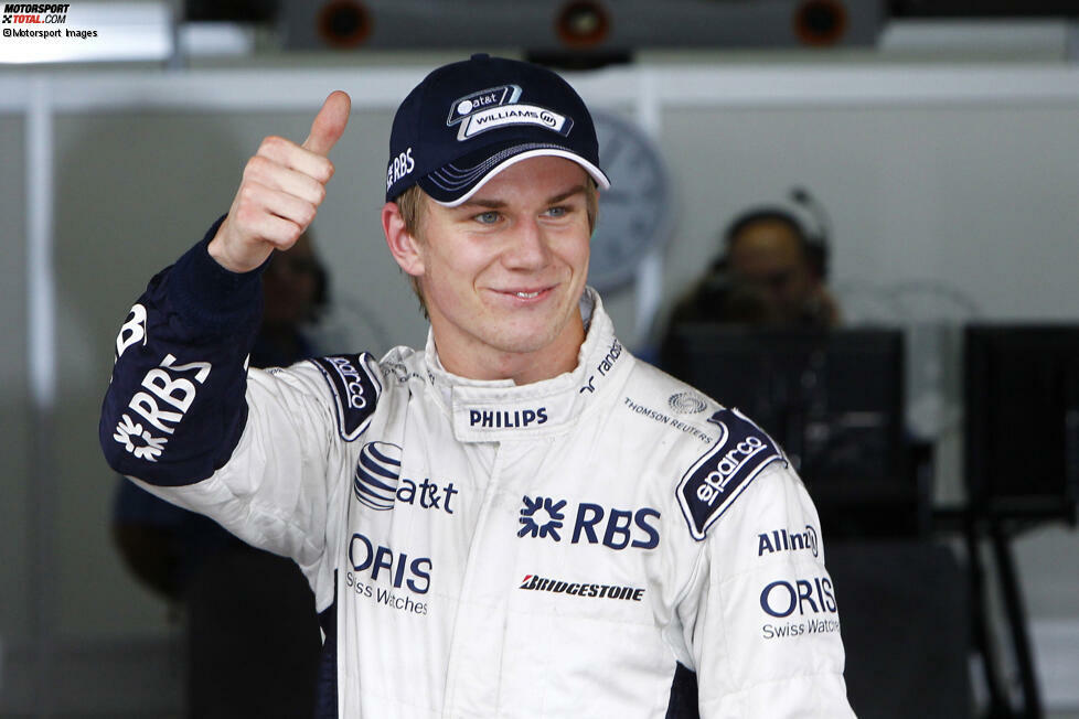 Mit Nico Hülkenberg gibt 2010 ein weiterer Deutscher sein Formel-1-Debüt für Williams. Hülkenberg fährt in Brasilien unter Mischbedingungen sensationell auf die Pole-Position.