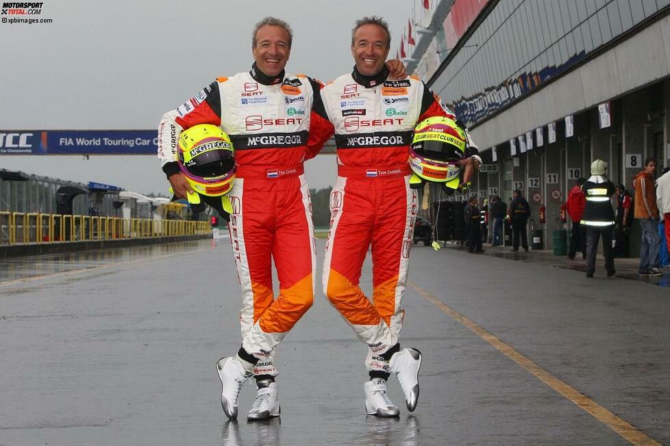 Auch außerhalb des Cockpits präsentieren sich die beiden niederländischen Rennfahrer als perfektes Duo: Tim und Tom Coronel haben bei ihrem Auftritt als 