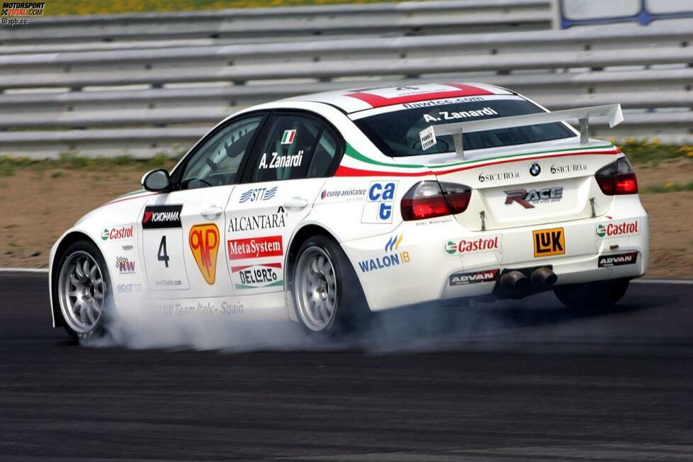 Mit vollem Einsatz: Alessandro Zanardi zählt zu den spektakulärsten Fahrern im Starterfeld und ist in der WTCC der klare Publikumsliebling. Hier wird seinem Yokohama-Vorderreifen ganz warm ums Herz...