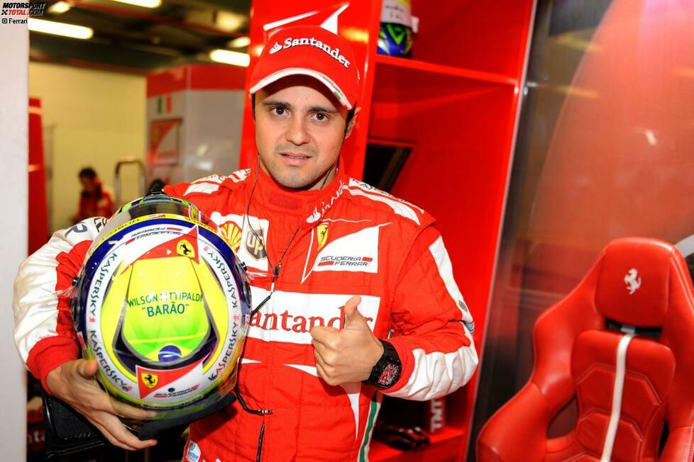 Massa hat seit Saisonende 2012 sportlichen Aufwind. Am vergangenen Wochenende erinnerte er mit seinem Helmdesign an den 