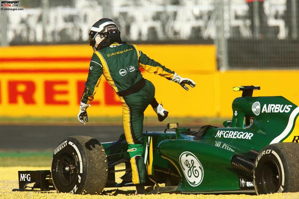 Freies Training am ersten Rennwochenende der Saison im australischen Melbourne, das bedeutet oftmals technische Defekte und Kinderkrankheiten bei den neuen Formel-1-Prototypen. Aber 2013 erwischt es am Freitag nicht nur Caterham-Rookie Giedo van der Garde, ...