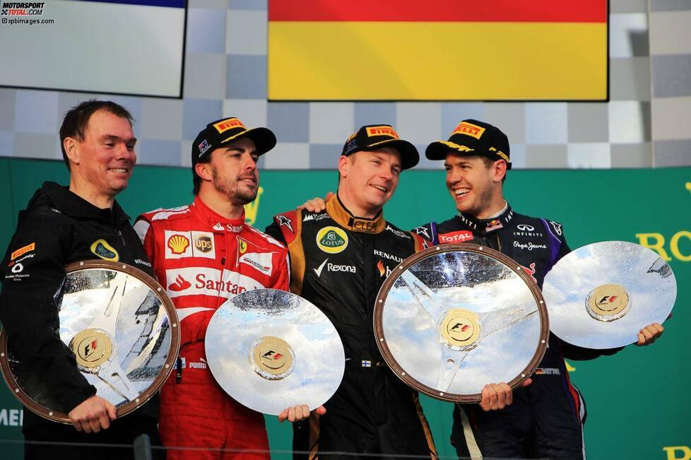 Mit seinem 20. Grand-Prix-Sieg holt er in der ewigen Bestenliste Landsmann Mika Häkkinen ein, der ihm einst zum McLaren-Vertrag verholfen hatte. Außerdem führt Räikkönen zum ersten Mal seit Mai 2008 wieder in der Formel-1-Weltmeisterschaft.
