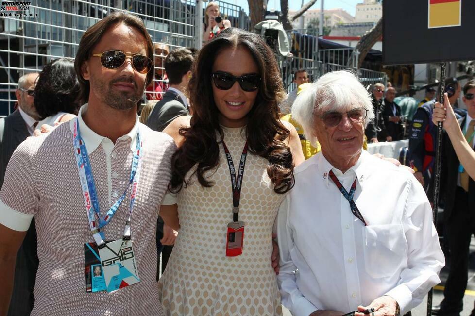 Tamara Ecclestone, die ihren Verlobten Omar vergangenes Jahr wegen eines Sexvideos rausgeschmissen hat, will zum dritten Mal heiraten. Hier mit Papa Bernie und Herzensstürmer Jay Rutland. Ob sie es diesmal bis zum Traualtar schafft?