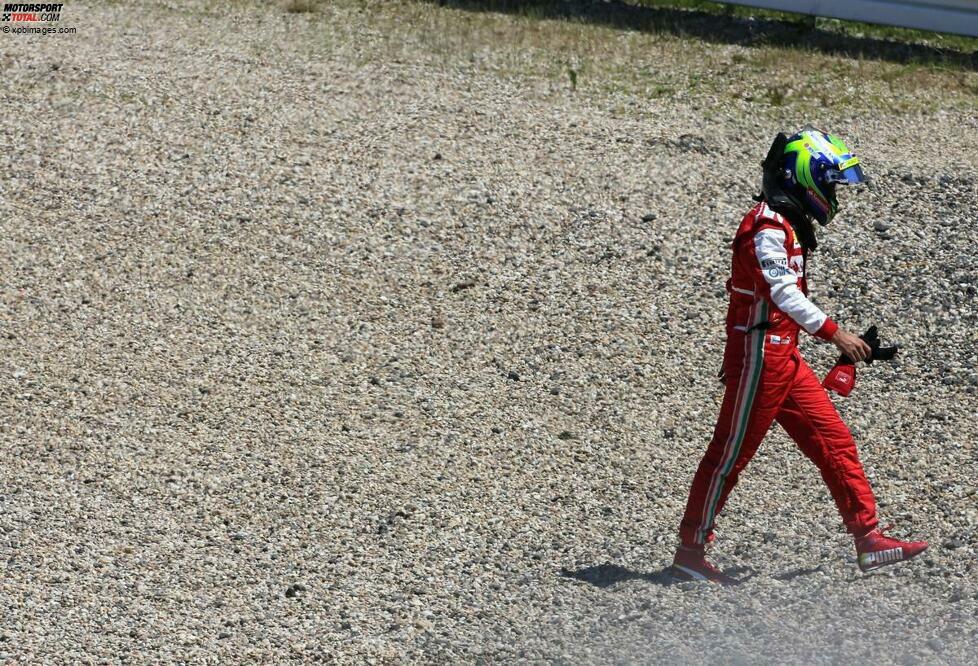 Nach einem erneut unnötigen Fahrfehler steht Felipe Massa bei Ferrari zunehmend unter Druck. Sein Vertrag läuft am Jahresende aus. Hat dieses Bild schon Symbolcharakter?