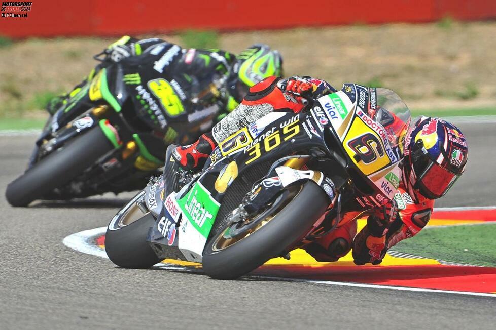 Bradl und Crutchlow bekämpften sich auch in Aragon. Bautista profitierte vom Zweikampf und holte sich Platz vier vor Bradl und Crutchlow.