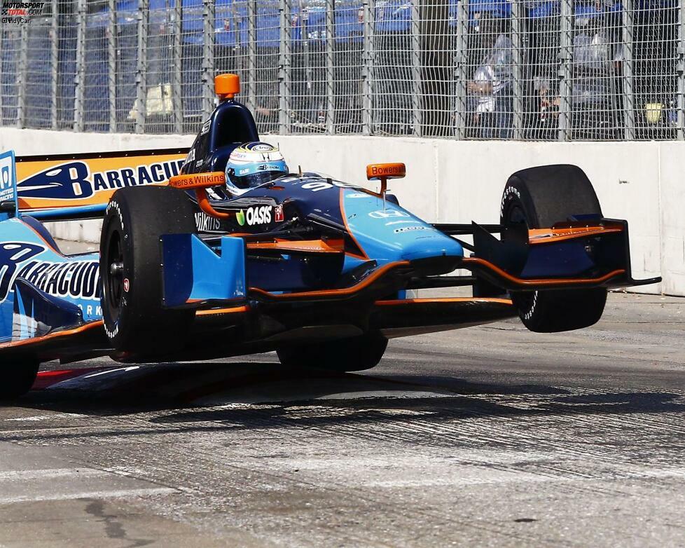 Flugshow im holprigen Baltimore: Hier Rookie Luca Filippi im Herta-Honda. Für Baltimore ist es zunächst das letzte IndyCar-Rennen. 