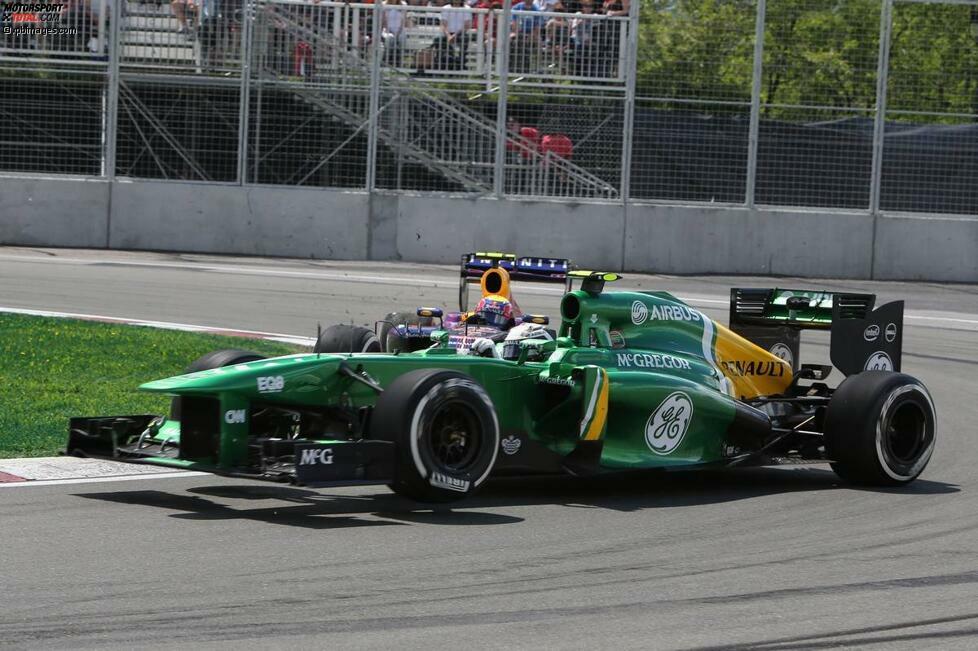 In Montreal verliert van der Garde allerdings gleich mehrfach die Übersicht. Erst macht er dem überrundenden Mark Webber die Tür zu, später scheidet er nach einer Kollision mit Nico Hülkenberg aus. 