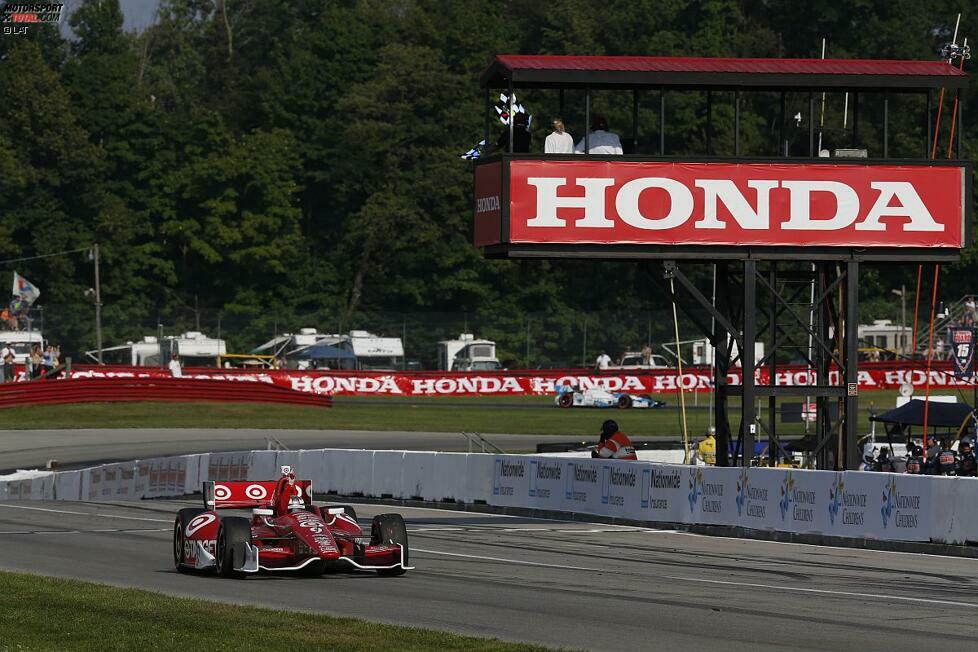 Als Titelverteidiger muss Dixon in der Saison 2014 bis zum 15. Rennen warten, um erstmals in die Victory Lane einzubiegen. Der erste Saisonsieg gelingt ihm - natürlich - auf seiner Spezialstrecke Mid-Ohio.