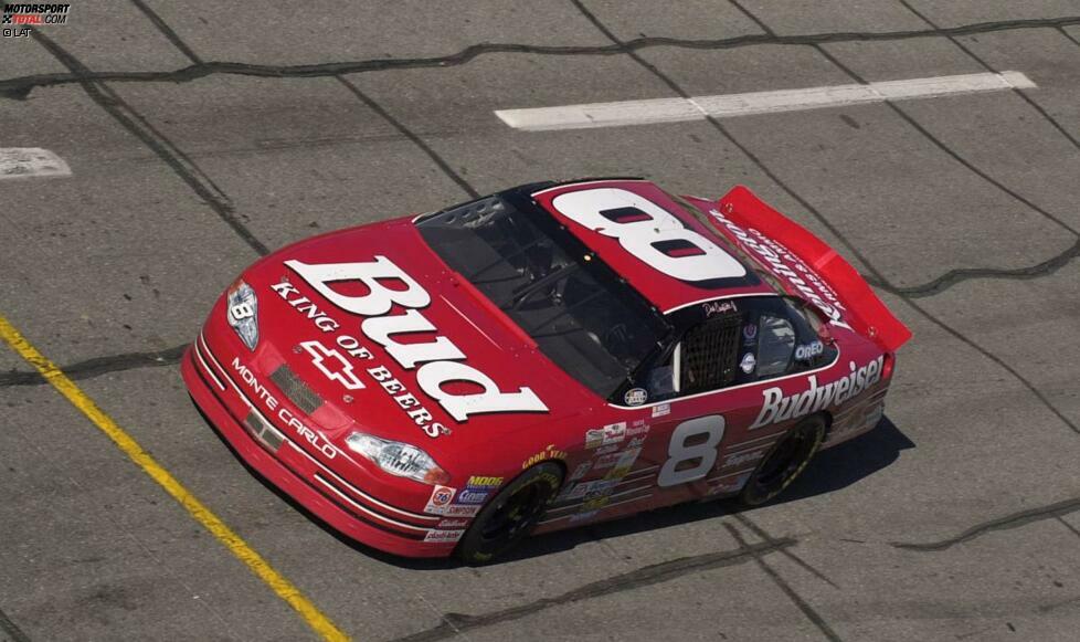 Der rote Budweiser-Chevy mit der Startnummer 8 (hier in Daytona 2000) wird schnell zu einem Markenzeichen der NASCAR.